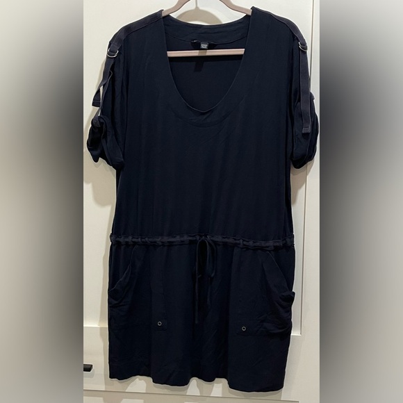 Banana Republic XL women’s loose fit Navy blue scoop neck Dress with pockets - Picture 1 of 15